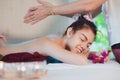 Asian lady relax in skin care aroma therapy