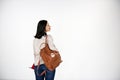 Asian Lady Traveler Backpack City Concept Royalty Free Stock Photo