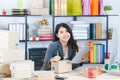 Asian lady on white background