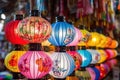 Asian lanterns festival at night. AI Generated