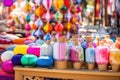 Asian lanterns sale on market. Generative AI