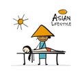 Asian lifestyle, people characters for your design. Masseur