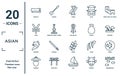 asian linear icon set. includes thin line scrolls, yuan, dragon, chinese, underwater, bolang gu, china icons for report,