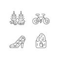 Asian linear icons set