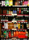 Asian liquor section in gourmet supermarket