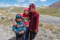 Asian little children in a village of Kyrgyzstan