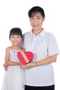 Asian Little Chinese Girl celebrating mother`s day with her mom Royalty Free Stock Photo