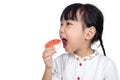 Asian Little Chinese Girl Eating Donuts
