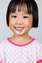 Asian Little Chinese Girl Eating Ice Cream Royalty Free Stock Photo