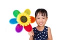 Asian Little Chinese Girl Holding Colorful Windmill Royalty Free Stock Photo