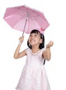 Asian Little Chinese Girl holding umbrella Royalty Free Stock Photo