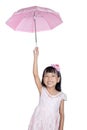 Asian Little Chinese Girl holding umbrella Royalty Free Stock Photo