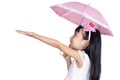 Asian Little Chinese Girl holding umbrella Royalty Free Stock Photo