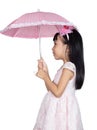 Asian Little Chinese Girl holding umbrella Royalty Free Stock Photo