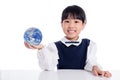 Asian Little Chinese Girl Holding a World Globe Royalty Free Stock Photo