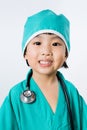 Asian Little Chinese Girl Playing a Doctor with Stethoscope Royalty Free Stock Photo