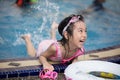 Asian Little Chinese Girl Playing in Swimming Pool Royalty Free Stock Photo