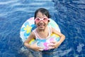 Asian Little Chinese Girl Playing in Swimming Pool Royalty Free Stock Photo