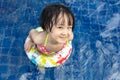 Asian Little Chinese Girl Playing in Swimming Pool Royalty Free Stock Photo