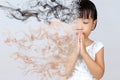 Asian Little Chinese Girl Praying