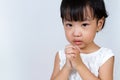 Asian Little Chinese Girl Praying Royalty Free Stock Photo