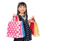 Asian Little Chinese Girl with Shopping Bag Royalty Free Stock Photo