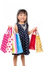 Asian Little Chinese Girl with Shopping Bag Royalty Free Stock Photo