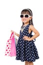 Asian Little Chinese Girl with Shopping Bag Royalty Free Stock Photo