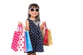 Asian Little Chinese Girl with Shopping Bag Royalty Free Stock Photo
