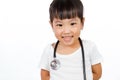 Asian Little Chinese Girl With a Stethoscope