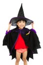 Asian Little Chinese Girl Wearing Halloween Costume Royalty Free Stock Photo