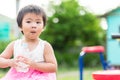 Asian little cute girl drinking clean water from plastic bottle Royalty Free Stock Photo