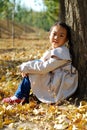 Asian little girl in autumn