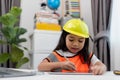 Asian little girl future engineers Royalty Free Stock Photo