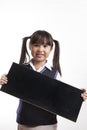 Little Girl Holding Black Board Royalty Free Stock Photo