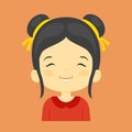 Asian little girl laughing facial expression, Royalty Free Stock Photo