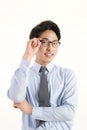 Asian male student with glasses Royalty Free Stock Photo