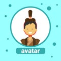 Asian Man Avatar Icon Korean Male In Traditional Costume Profile Portrait
