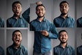 Asian man with different emotion