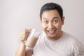 Asian Man Drinking Iced Coffee Royalty Free Stock Photo