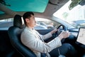 Asian Man Driving Car Royalty Free Stock Photo