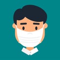 Asian man in face mask vector icon Royalty Free Stock Photo