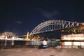 An Asian man fishing at the pier two 2, the rock at night in S