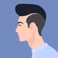Asian man. The guy`s head in profile. Portrait. Avatar. Royalty Free Stock Photo