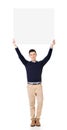 Asian man holding a blank board Royalty Free Stock Photo