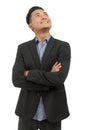 Asian man looking up Royalty Free Stock Photo