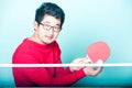 Asian man playing table tennis Royalty Free Stock Photo