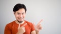 Asian man pointing Royalty Free Stock Photo