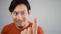 Asian man pointing Royalty Free Stock Photo