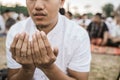 Asian man pray Eid prayer Royalty Free Stock Photo